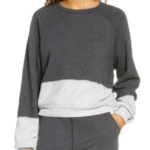 Zella Dip Dye Sweatshirt in Grey Forged NWT Sz M